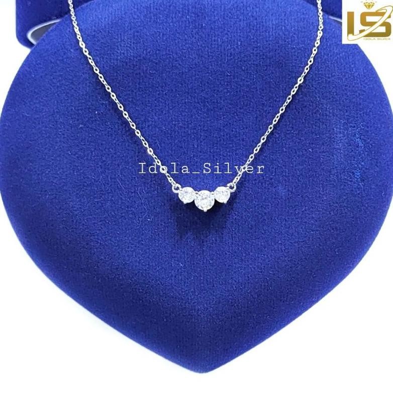Kalung Aurel Fuji Nagita Slavina Perak Asli Silver Wanita 925 Lapis Emas Putih Asli Rantai Nori Polo