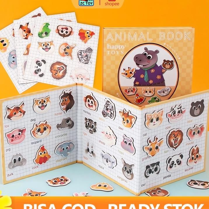 Zctoy Mainan Anak Fruitanimalsvegetable Knowledge Magnetic Buku Baby Magnetic Busy Buku Mainan Anak 