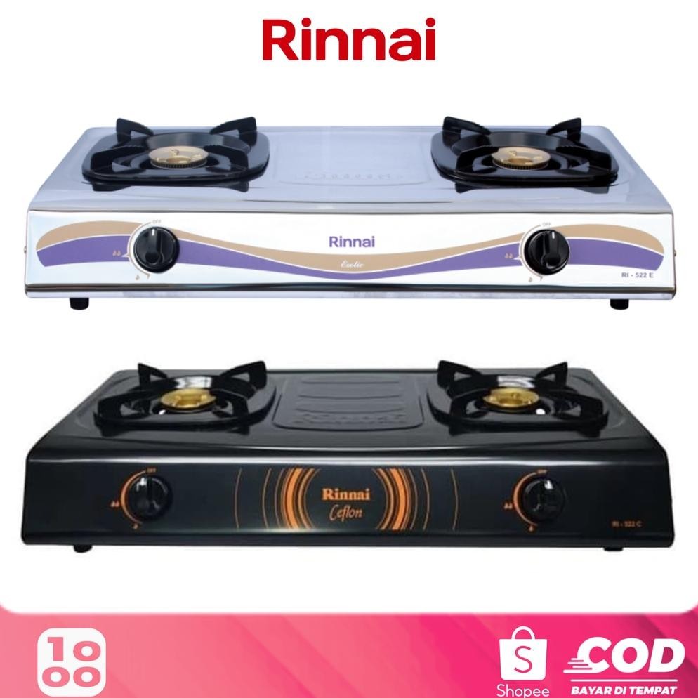 Kompor Gas Rinnai 2 Tungku RI 202S RI 302S RI 522S RI 522C RI 522E