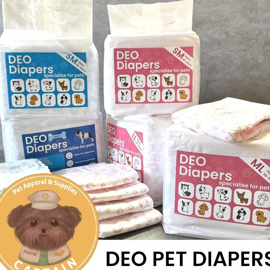 Popok Anjing Kucing Deo Pet Diapers Pampers Anjing Jantan Betina Disposable Dog Diapers Manner Belt 