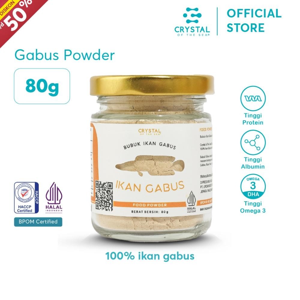 

TERLARIS CRYSTAL OF THE SEA Bubuk Ikan Gabus Halal BPOM 80GR Serbuk Tabur Food Powder Kaldu MPASI Tinggi Albumin 068 Siap kirim