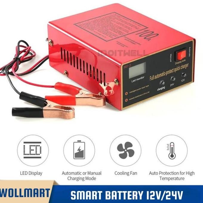 Charger Accu Aki Mobil Otomatis 12V 24V