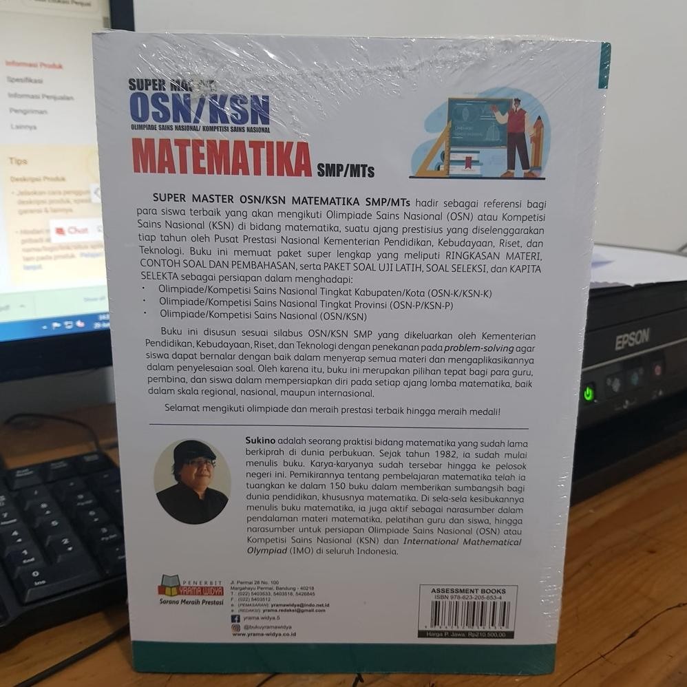 JH8 BUKU OLIMPIADE MATEMATIKA / SUPER MASTER OSN/KSN MATEMATIKA SMP/MTS (PROF. SUKINO) - YRAMA WIDYA