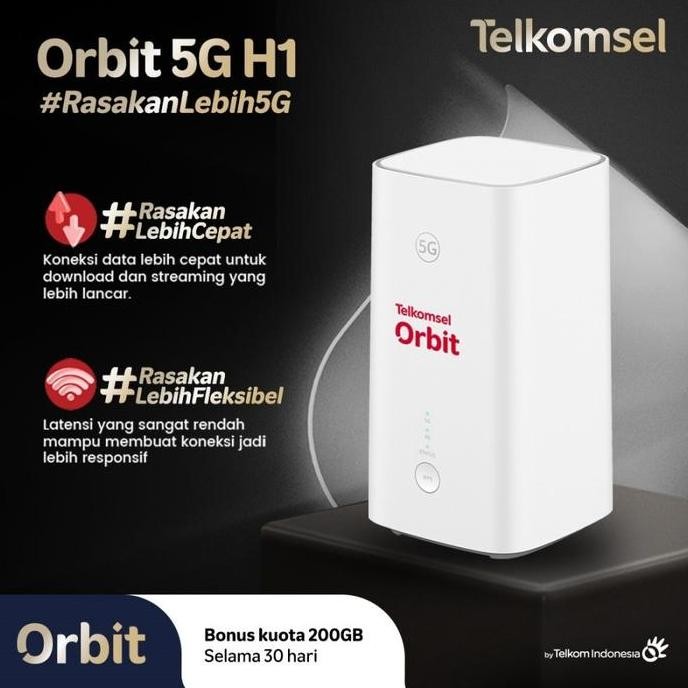 Orbit 5G H1 Modem Router Wifi High Kuota Telkomsel 200Gb New Stok