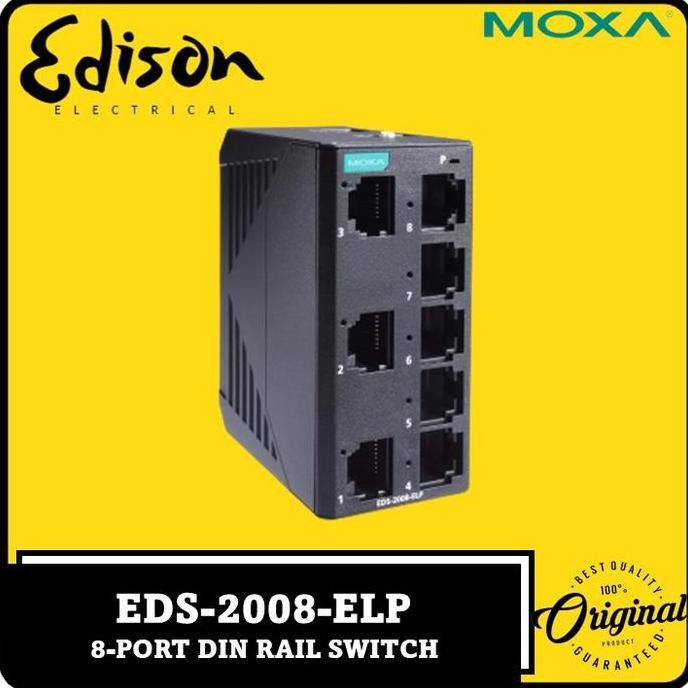 Moxa New Eds-208 Eds-2008-Elp 8-Port Industrial Switch Din Rail Switch New Stok