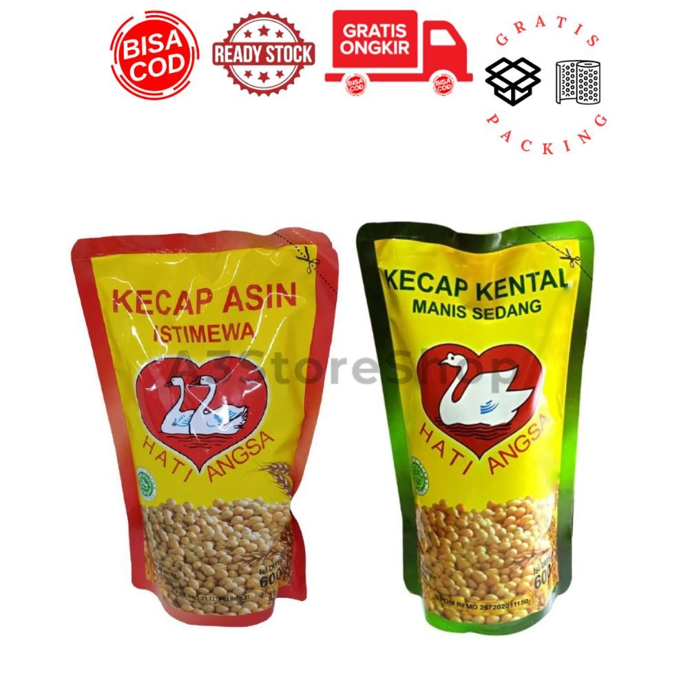 

Kecap Asin dan Manis 600 ml Hati Angsa Refill saus saos medan COD