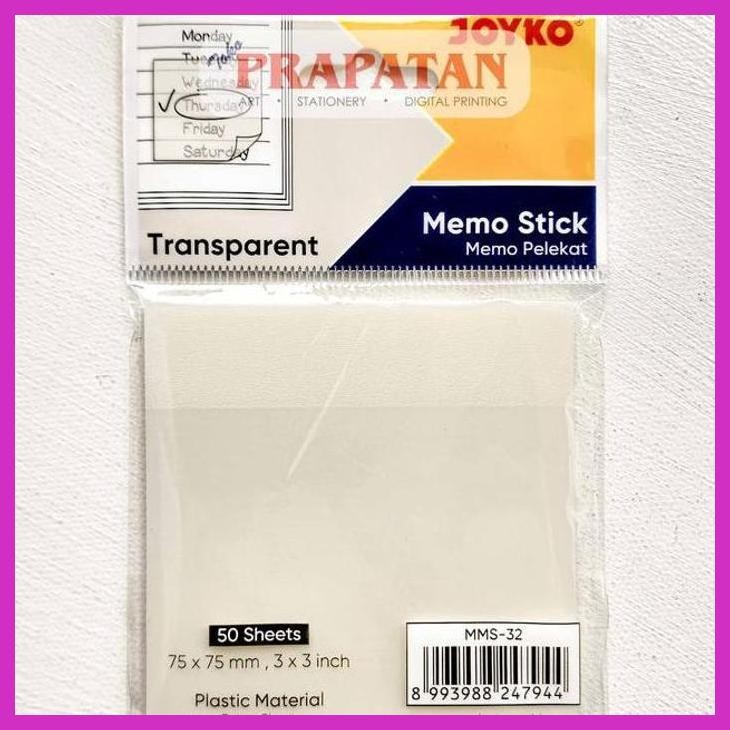 

( SEKOLAH / LUKIS ) READY JOYKO TRANSPARENT STICKY NOTE MMS-32 | NOTES MEMO TEMPEL (SENI / MENGGAMBAR / ART / KERAJINAN ) SIAP KIRIM