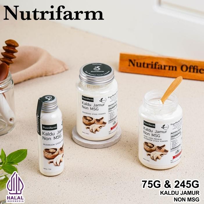

ed-7 fb-4 Nutrifarm Kaldu Jamur Gourmet Non MSG 75g 245g Terlaris Hemat