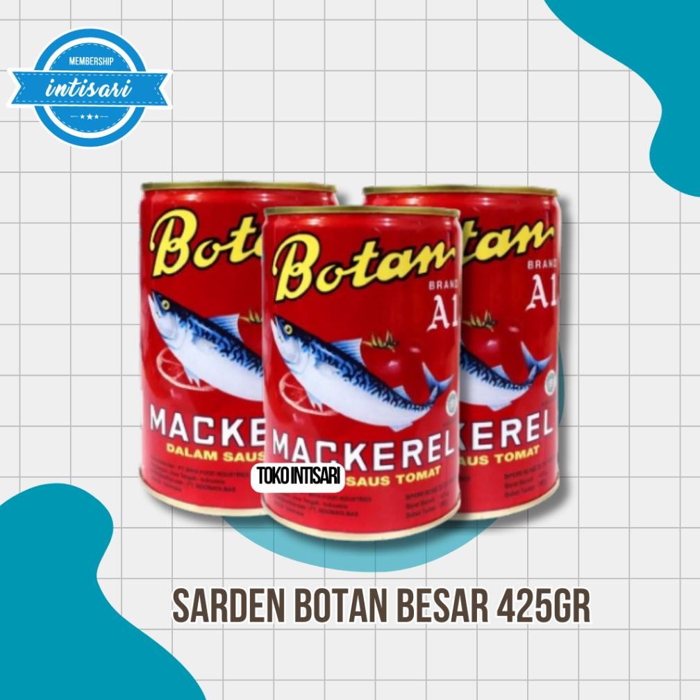 

ii-99 tg-342 Sarden Botan Mackerel Kaleng 155gr & 425gr Termurah Murah