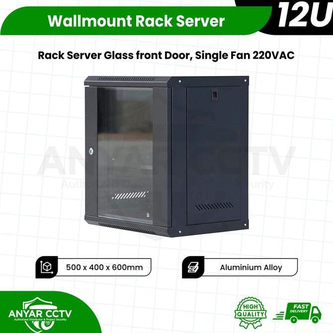Wallmount Rackmount 12U, Rak Server Single Door 12U New Stok