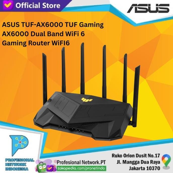 Asus Tuf-Ax6000 Tuf Gaming Ax6000 Dual Band Wifi 6 Gaming Router Wifi6 New Stok