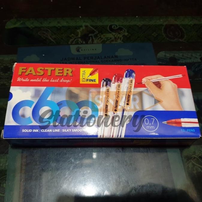 

Produk Baru!! Pulpen c600 faster hitam 1pak isi 12pc