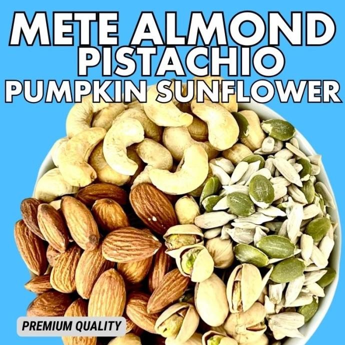 

trailmix 5 special 1kg kacang mete almond pistachio pumpkin sunflower termurah