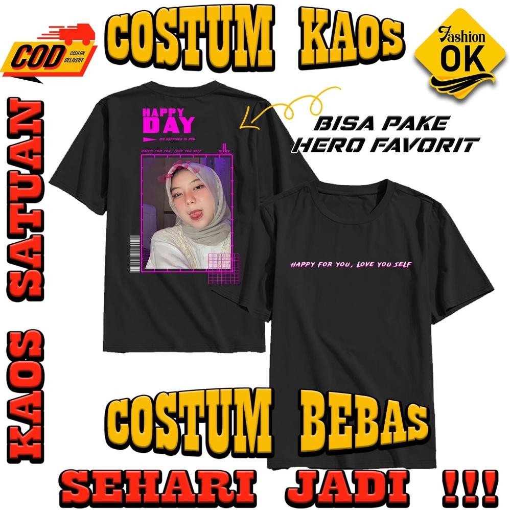 Promo T-Shirt Custom Request Kaos Bucin Streetwear Bisa Request Pakai Foto Sendiri Suka Suka Aesthet