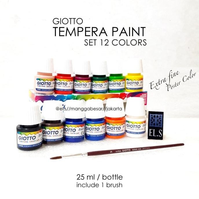 

Giotto Tempera Paint 25 ml Set 12 Warna ( Cat Poster )