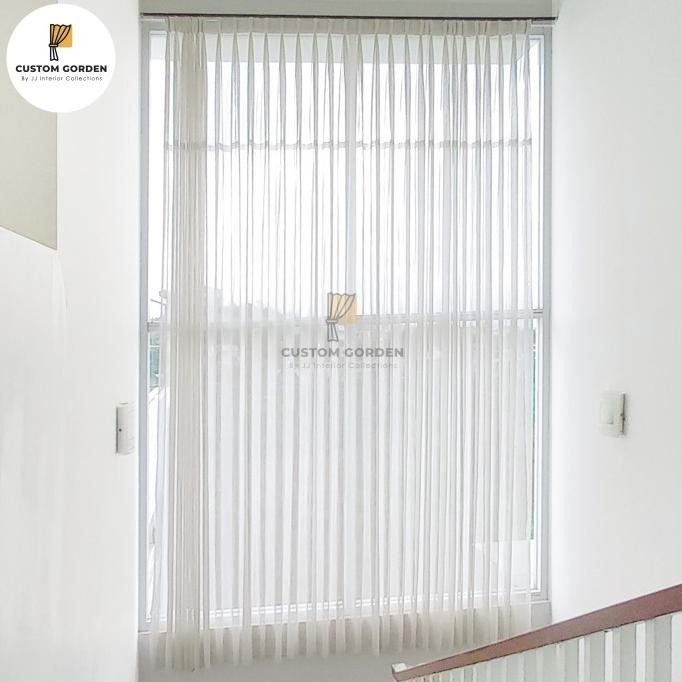 Vitrase Polos Minimalis Pelapis Gorden Voile Kain Putih transparan -CG '