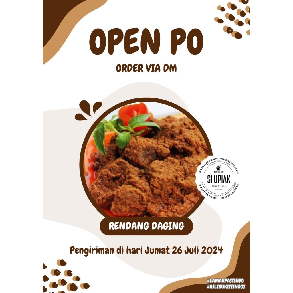 

Rendang Daging Sapi Minang Asli Bukittinggi Padang Daging Hati Jengkol - Rendang Daging, 250gr