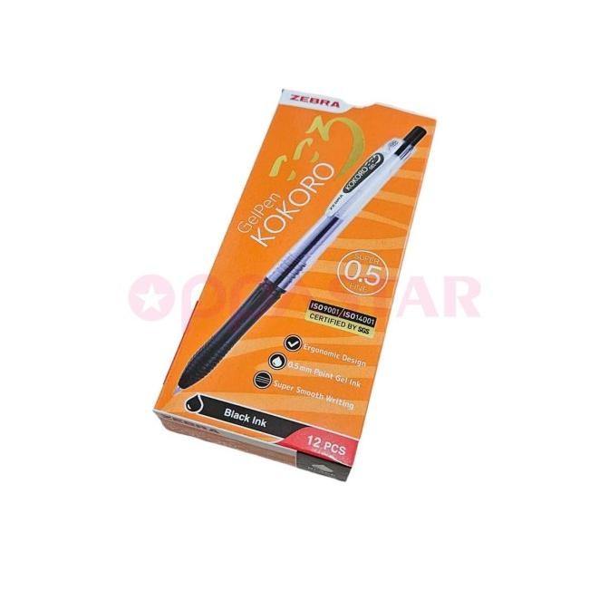 

Pulpen Kokoro Gel 0.5 Mm Black Pen Ballpoint Zebra Hitam Lusin 12 Pcs Stok Terbatas