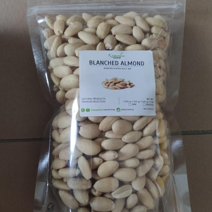 

kacang almond kupas mentah/almond kupas kulit ari mentah 250gr termurah