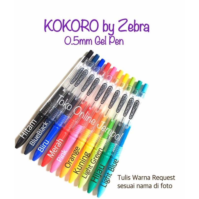 

Produk Baru!! 12pcs Zebra KOKORO Gel Pen Pulpen 0.5 Balpoint Pena Ballpoint ATK807KR