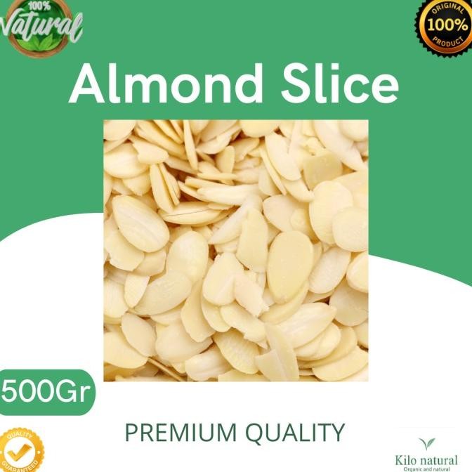 

raw almond slice 500gr / almond slice mentah 500gr termurah
