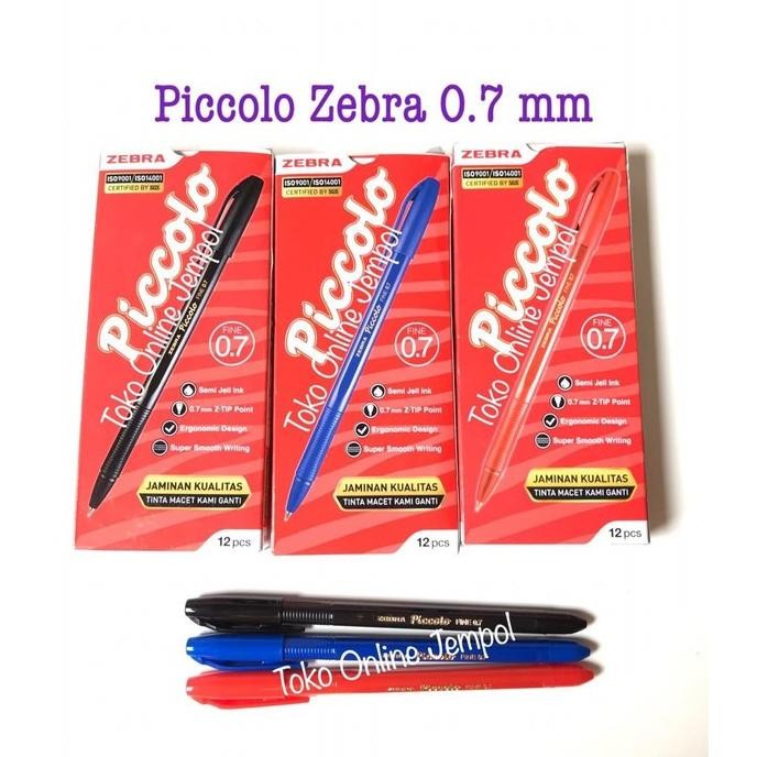 

Produk Baru!! 12pcs 0.7 Pulpen Picollo Piccolo Zebra Semi Gel Pen Picolo ATK0889ZB