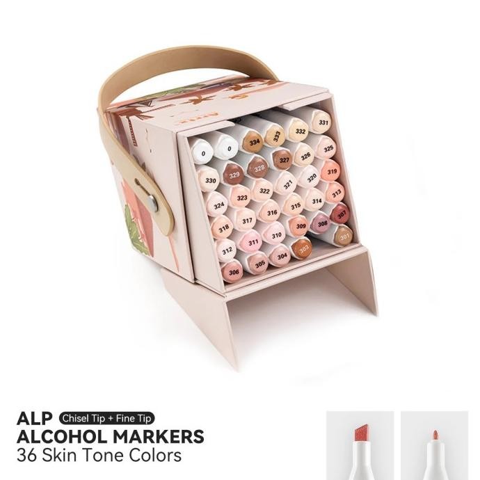 

Arrtx dual tips marker set 36color skin tone with box