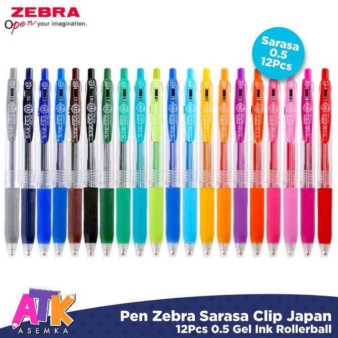

Produk Baru!! 12pcs Pen Zebra Sarasa Clip JAPAN 0.5 Gel Ink Rollerball / Pulpen Gel