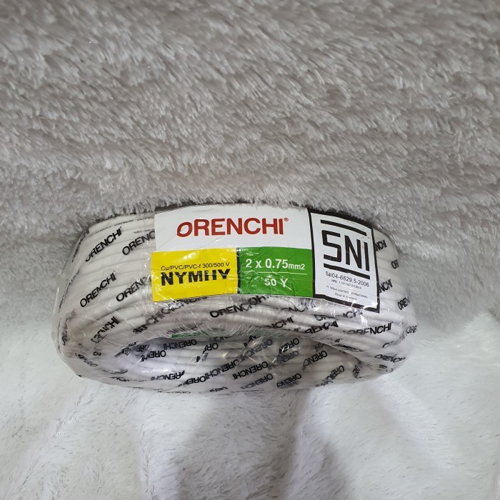 TERMURAH - Kabel listrik putih isi 2 x 0.75 orenchi kabel serabut nymhy 2x0.75