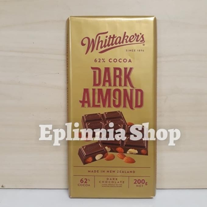 

whittaker's whitaker's whitakers dark almond 200 hr - cokelat hitam termurah