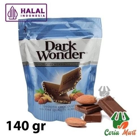 

coklat dark wonder 140 gr fine chocolate quality almond pouch isi 10 termurah