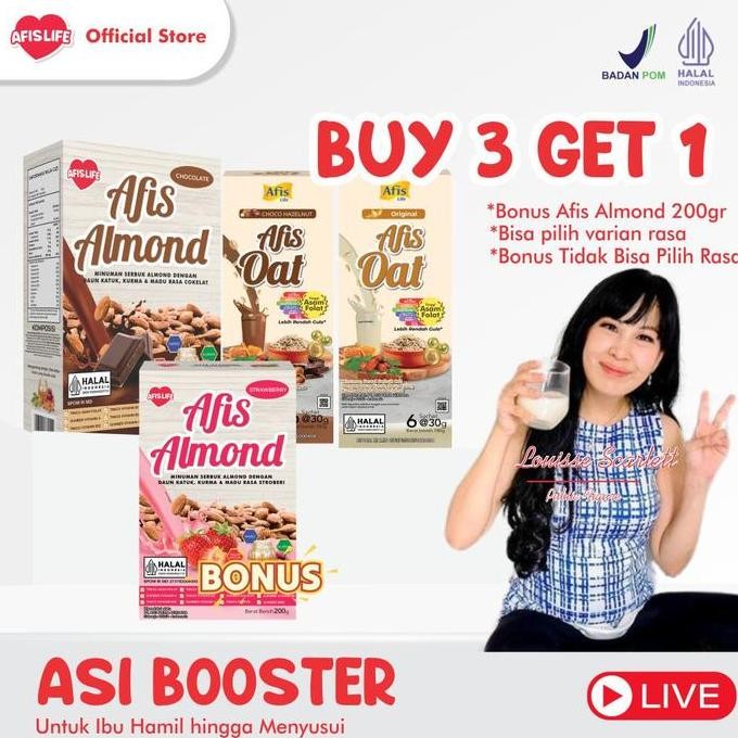 

afis asi booster 3box gratis 1 - afis almond 1box afis oat 2 box - susu pelancar peningkat asi booster termurah