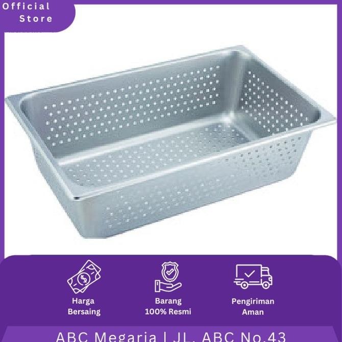 Siap Kirim Getra Gastronom Stainless Steel Food Pan Perforated / Panci Makanan
