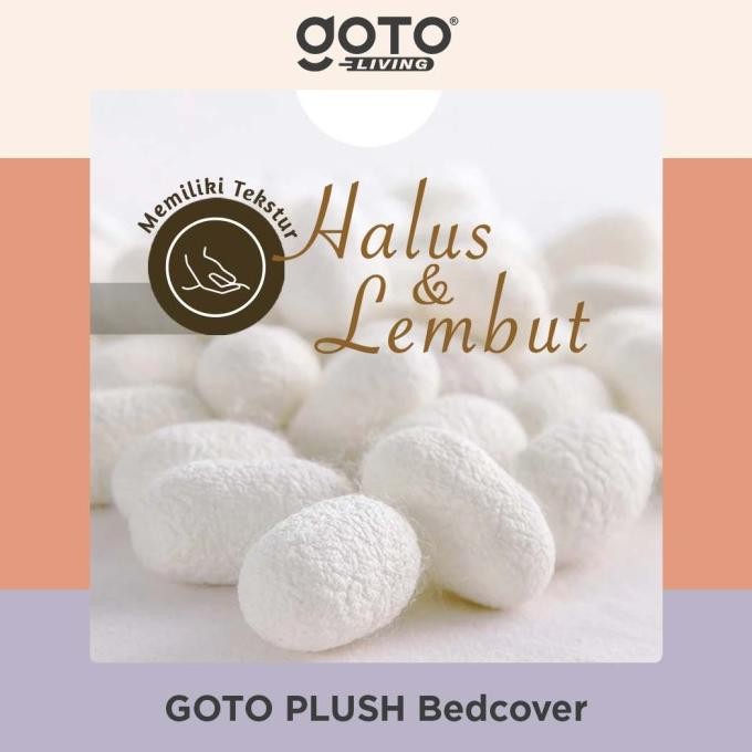 Goto Plush Bed Cover Selimut Dewasa Bedcover Polos Halus Lembut Tebal