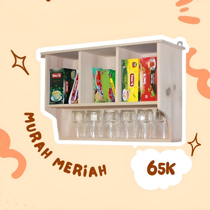Rak Dapur / Rak Bumbu / Rak Gantung Dinding Tempel