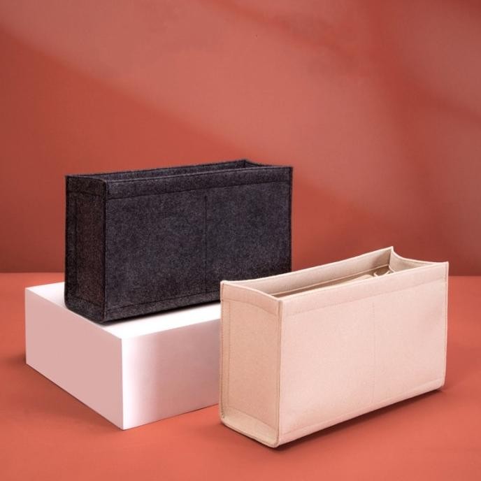 Felt Bag organizer for mini book tote - side zipper / tas tote book