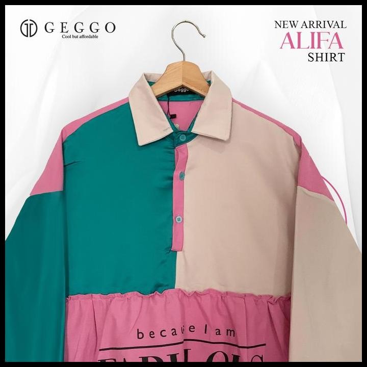 Best Quality Geggo Woman - Alifa Shirt / Kemeja Wanita / Atasan Wanita / Top Dress / Atasan Kemeja C