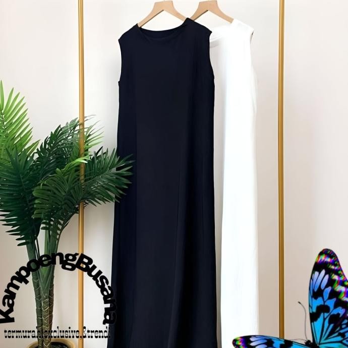 Gamis Inner Lekbong Kutung Tanpa Lengan Polos Muslimah Terlaris