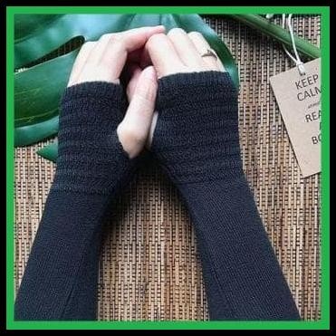 Handsock Rajut Premium Fringerles Jempol Manset Rajut Lubang Panjang Best Seller