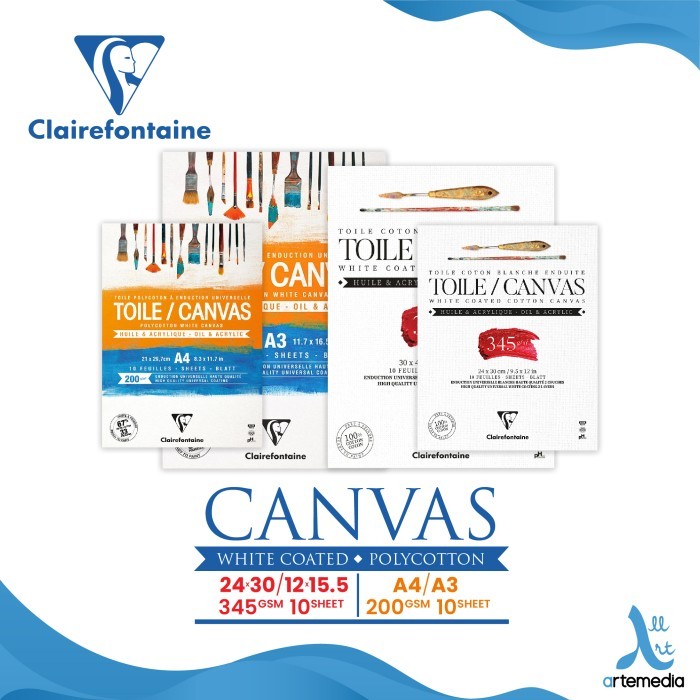 

TERLARIS! Kanvas Lukis Clairefontaine Canvas Pad Ready to Paint Kanvas Lembaran