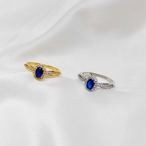 Cincin Wanita Lady Diana Mata Biru