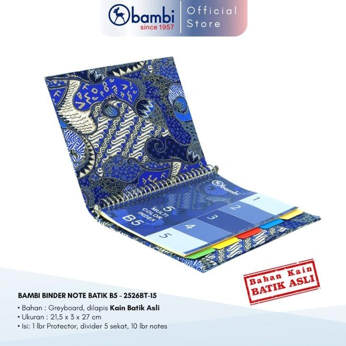 

Terlaris Bambi Binder Note Kain Batik Asli Kereta Kencana B5 2526Bt Ready Stok