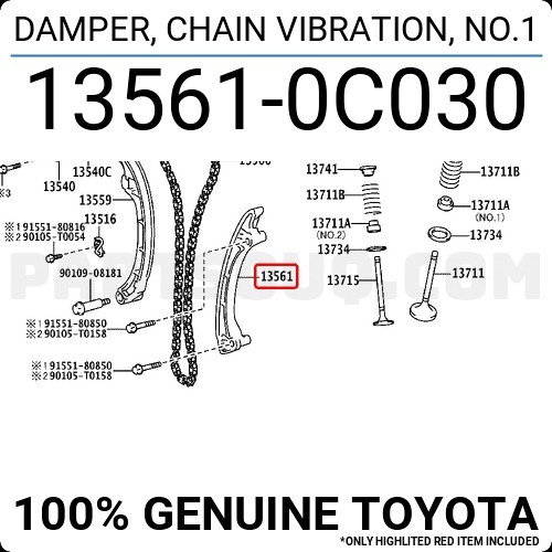 Damper Slipper Tahanan Rantai Chain Set Innova Hilux Bensin 2005-2015