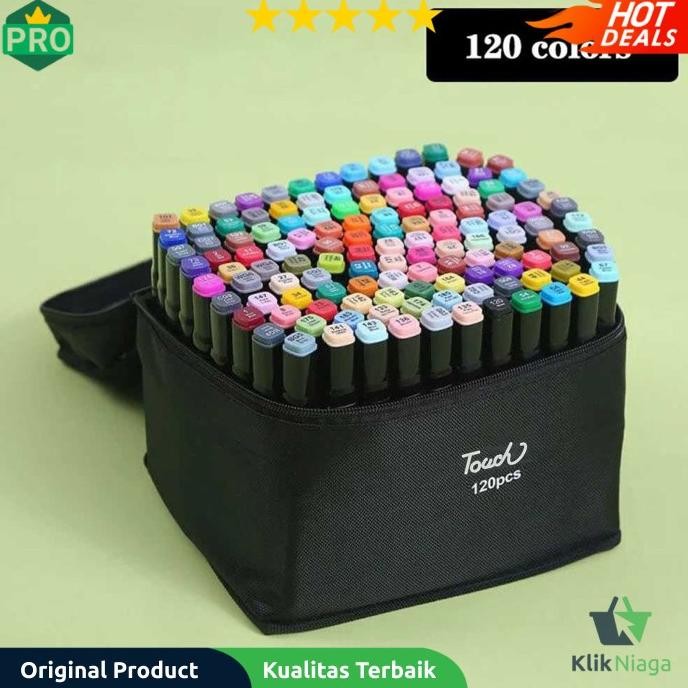 

Touch Spidol Dual Side Fine Art Brush Art Marker Set 120 Warna - Termurah