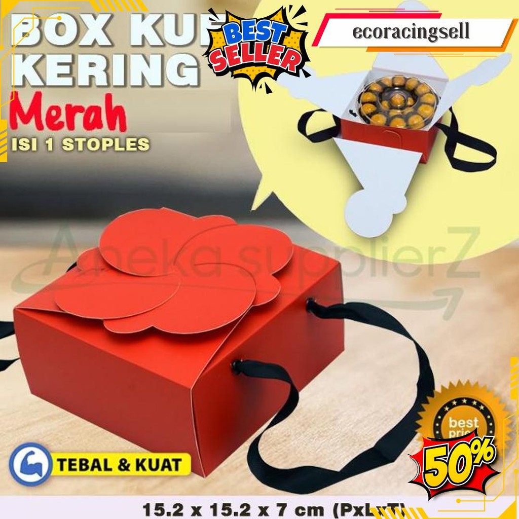 

Kotak Box Dus Kue Kering Merah - Isi 1 Toples (3 Pcs) Gratis Ongkir