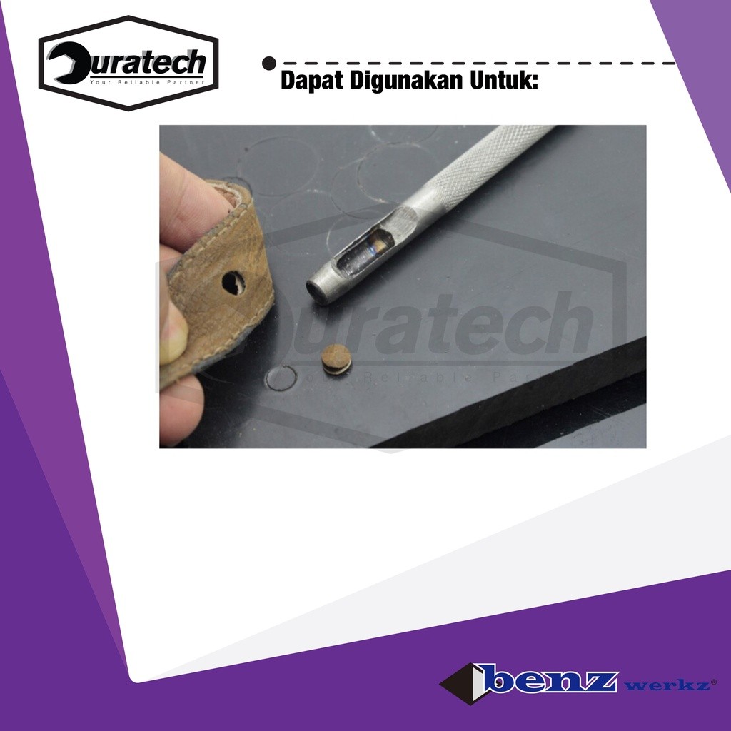 Benz Plong pembuat lobang kolit karton 10mm / Plong hollow punch pukul / Pembolong plat 10 mm