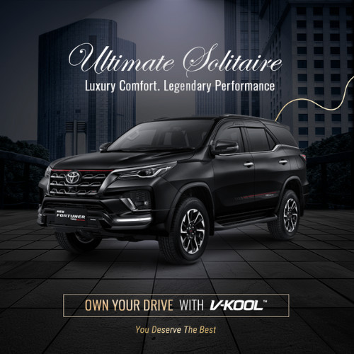 Kaca Film V-KOOL Ultimate Solitaire Package TOYOTA FORTUNER Depan VK30