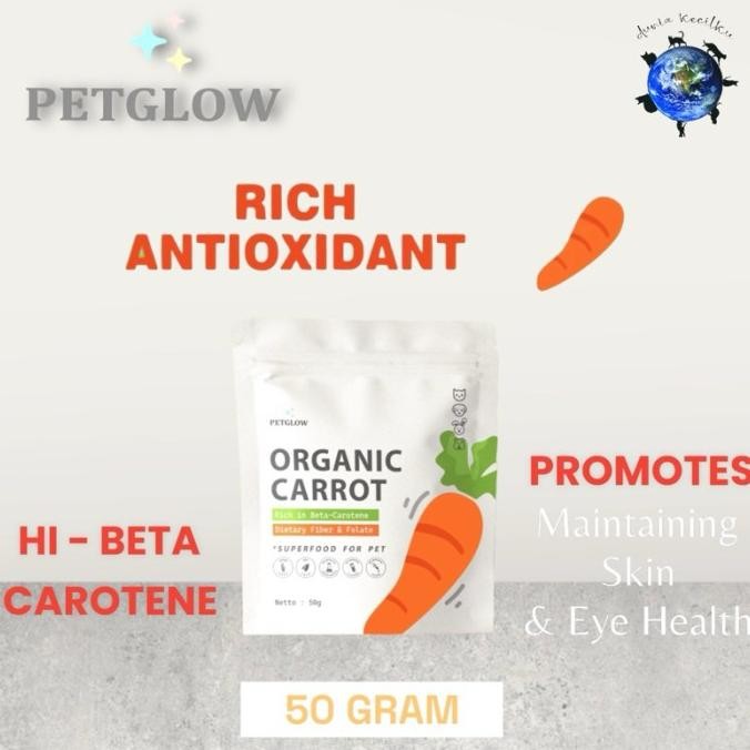 

BARU PETGLOW SUPERFOOD ORGANIC CARROT PET POWDER KUCING ANJING - (50 GRAM)