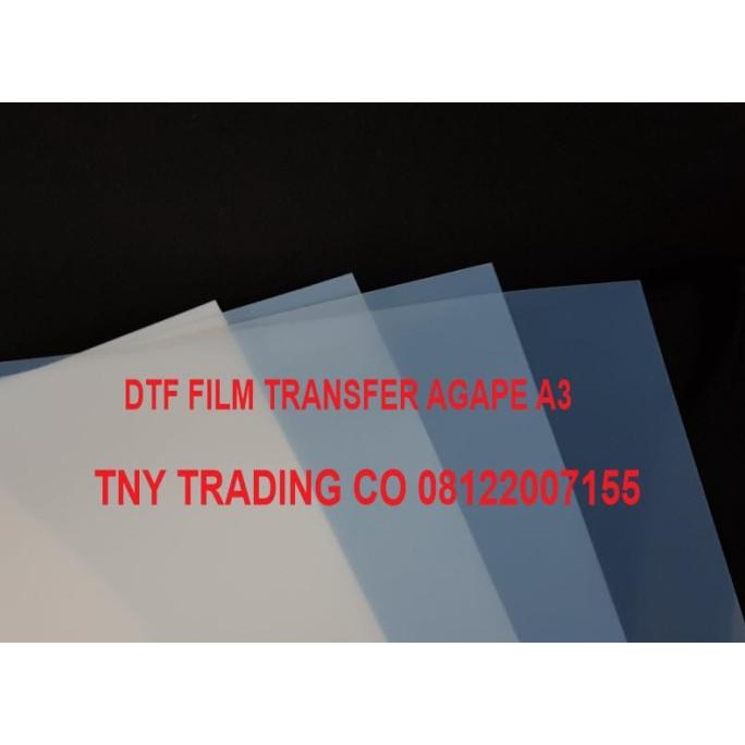 

BARU DTF PLASTIK TRANSFER FILM POWDER KHUSUS TINTA AGAPE 100 LEMBAR