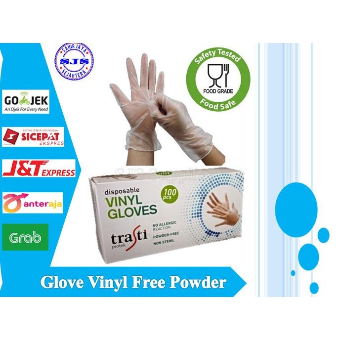 

BARU SARUNG TANGAN KARET VINYL TRANSPARAN FREE POWDER FOODGRADE GLOVE VINYL